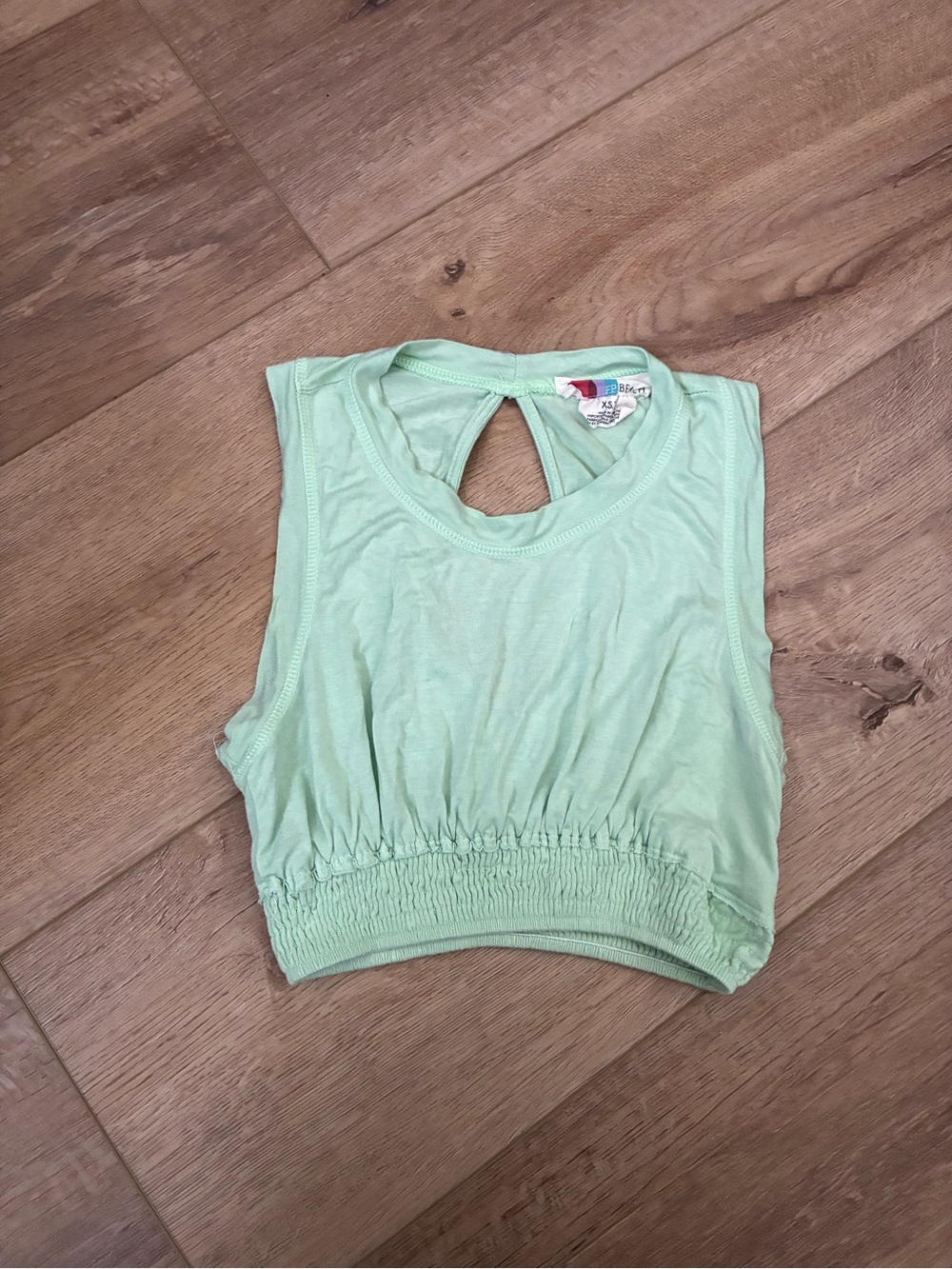 FP Free People Beach Light Green Sleeveless Crop Top